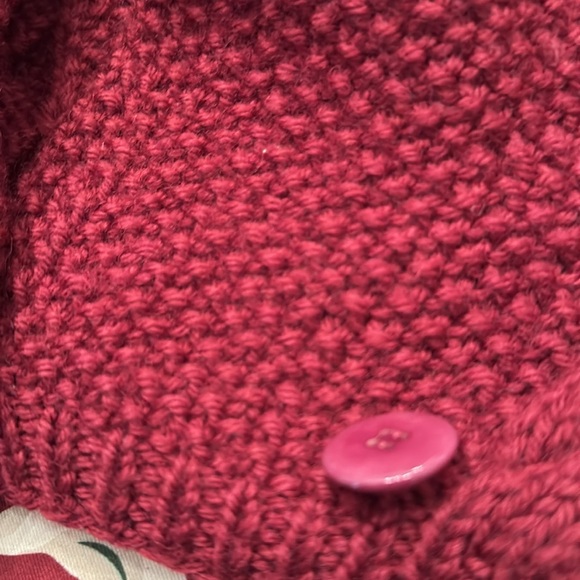 Burgundy Wool hand knit vest Vintage Linda Allard for Ellen Tracy- Size Large - Picture 8 of 8